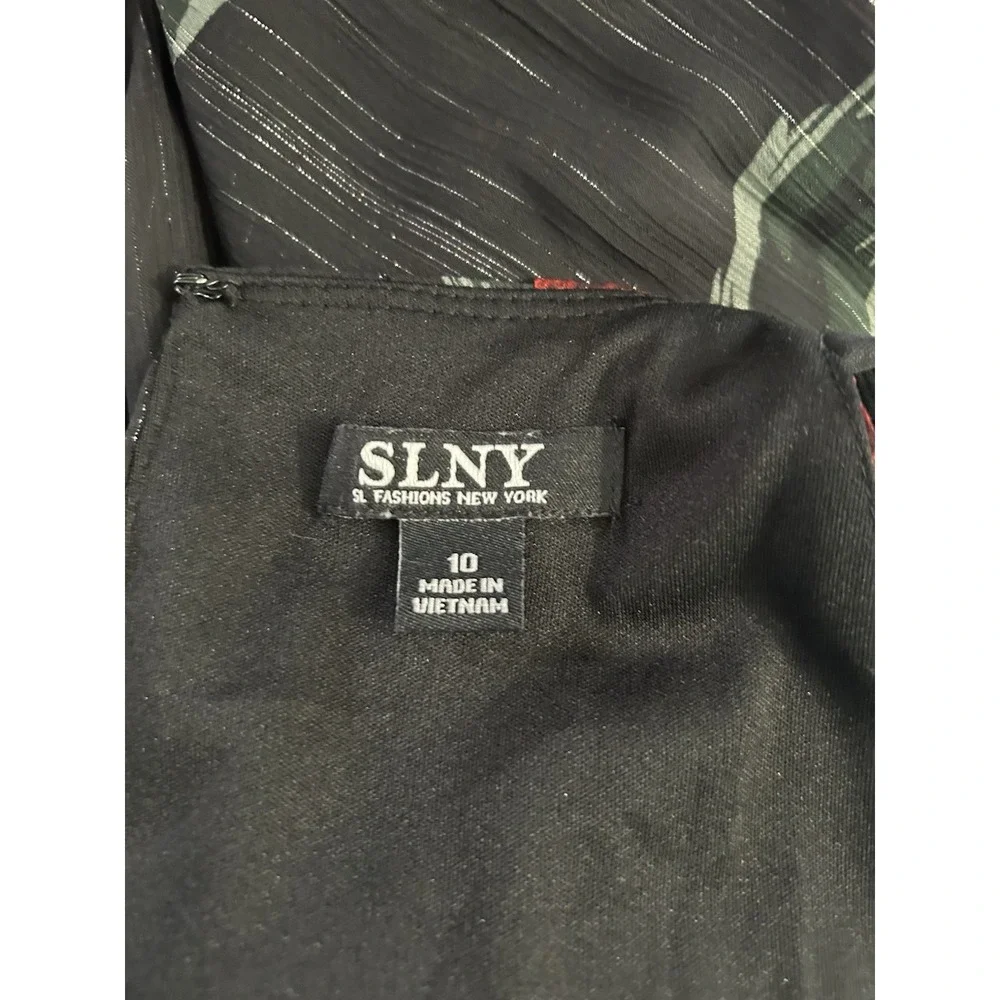 SLNY Womens Semi-formal Black Floral Sleeveless Embellished Maxi‎ Dress Size 10 - Picture 4 of 5